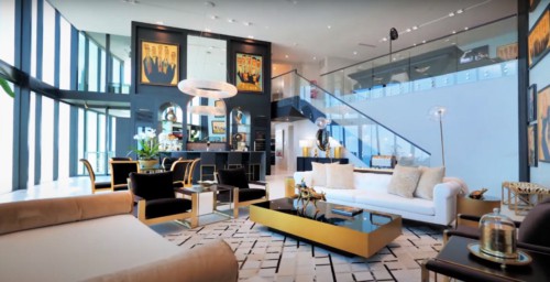 Porsche Design Tower living Room condos for sale