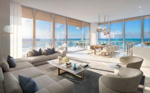 Residence Living Room at 57 Ocean Condos